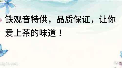鐵觀音特供，品質(zhì)保證，讓你愛上茶的味道！
