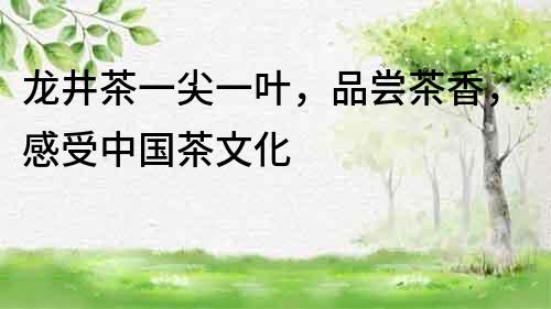 龍井茶一尖一葉，品嘗茶香，感受中國茶文化