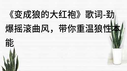 《變成狼的大紅袍》歌詞-勁爆搖滾曲風，帶你重溫狼性本能