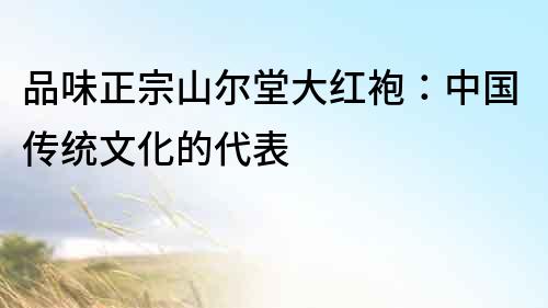 品味正宗山爾堂大紅袍：中國傳統(tǒng)文化的代表