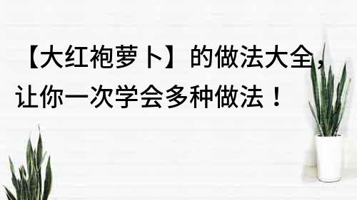 【大紅袍蘿卜】的做法大全，讓你一次學會多種做法！