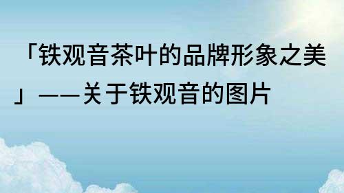 「鐵觀音茶葉的品牌形象之美」——關(guān)于鐵觀音的圖片