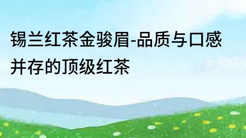錫蘭紅茶金駿眉-品質(zhì)與口感并存的頂級紅茶