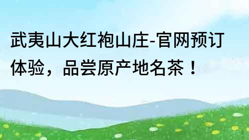 武夷山大紅袍山莊-官網(wǎng)預訂體驗，品嘗原產(chǎn)地名茶！