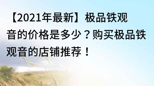 【2022年最新】極品鐵觀音的價格是多少？購買極品鐵觀音的店鋪推薦！