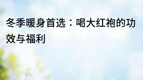 冬季暖身首選：喝大紅袍的功效與福利