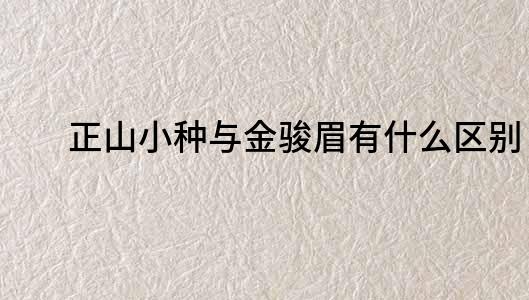 正山小種與金駿眉有什么區別？