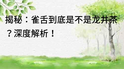 揭秘：雀舌到底是不是龍井茶？深度解析！