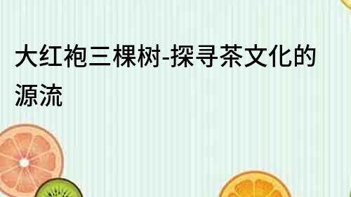 大紅袍三棵樹-探尋茶文化的源流