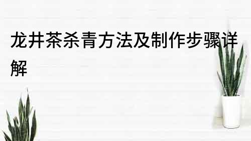 龍井茶殺青方法及制作步驟詳解
