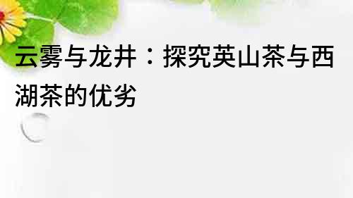 云霧與龍井：探究英山茶與西湖茶的優劣