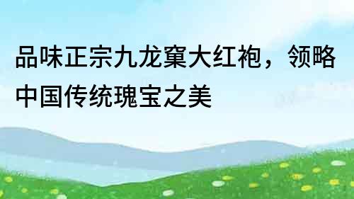 品味正宗九龍窠大紅袍，領略中國傳統瑰寶之美