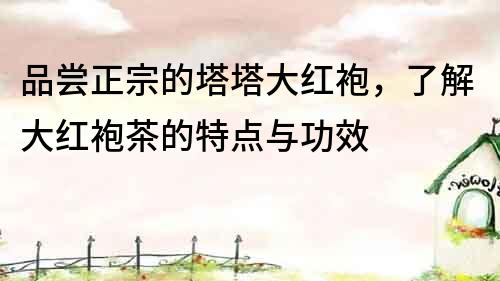 品嘗正宗的塔塔大紅袍，了解大紅袍茶的特點與功效