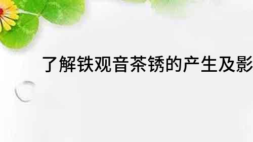 了解鐵觀音茶銹的產(chǎn)生及影響