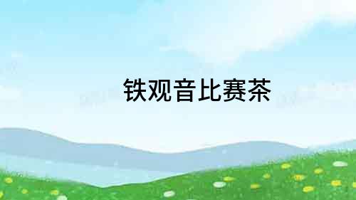 鐵觀音比賽茶