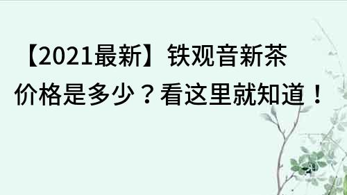 【2021最新】鐵觀音新茶價格是多少？看這里就知道！