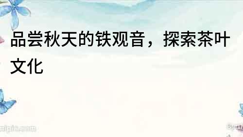 品嘗秋天的鐵觀音，探索茶葉文化