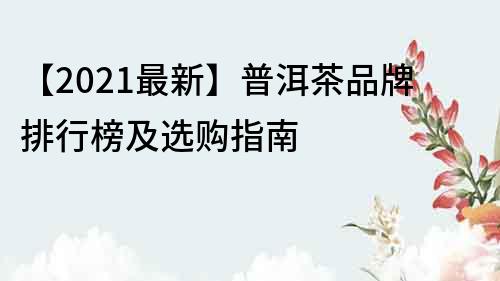【2022最新】普洱茶品牌排行榜及選購指南