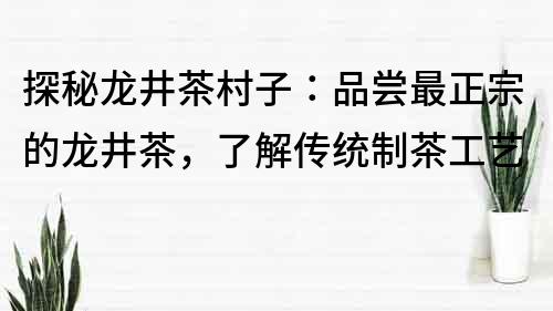 探秘龍井茶村子：品嘗最正宗的龍井茶，了解傳統制茶工藝