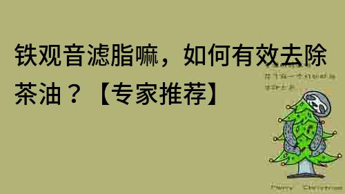 鐵觀音濾脂嘛，如何有效去除茶油？【專家推薦】
