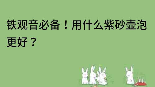 鐵觀音必備！用什么紫砂壺泡更好？