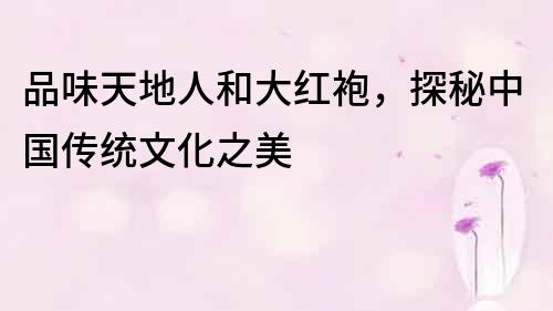 品味天地人和大紅袍，探秘中國傳統文化之美