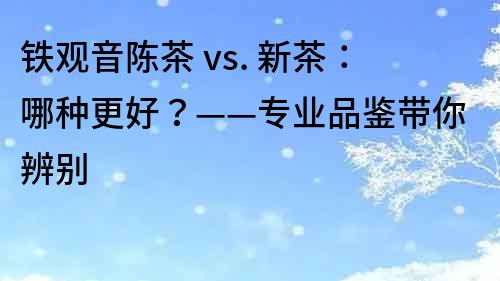 鐵觀音陳茶 vs. 新茶：哪種更好？——專業品鑒帶你辨別