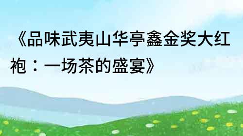 《品味武夷山華亭鑫金獎大紅袍：一場茶的盛宴》