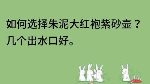 如何選擇朱泥大紅袍紫砂壺？幾個出水口好。