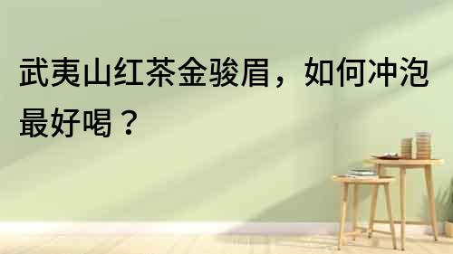 武夷山紅茶金駿眉，如何沖泡最好喝？