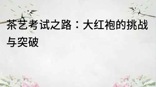 茶藝考試之路：大紅袍的挑戰與突破