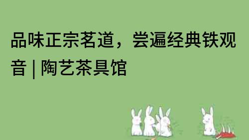 品味正宗茗道，嘗遍經典鐵觀音 | 陶藝茶具館