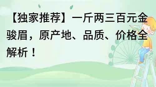 【獨家推薦】一斤兩三百元金駿眉，原產地、品質、價格全解析！