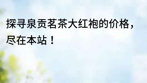 探尋泉貢茗茶大紅袍的價格，盡在本站！