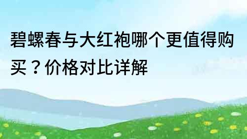 碧螺春與大紅袍哪個更值得購買？價格對比詳解