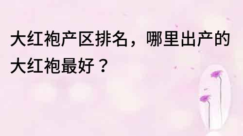 大紅袍產區排名，哪里出產的大紅袍最好？