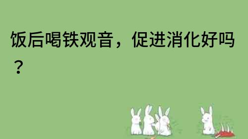 飯后喝鐵觀音，促進消化好嗎？