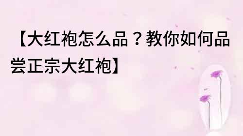 【大紅袍怎么品？教你如何品嘗正宗大紅袍】