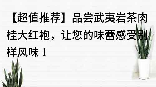 【超值推薦】品嘗武夷巖茶肉桂大紅袍，讓您的味蕾感受別樣風味！
