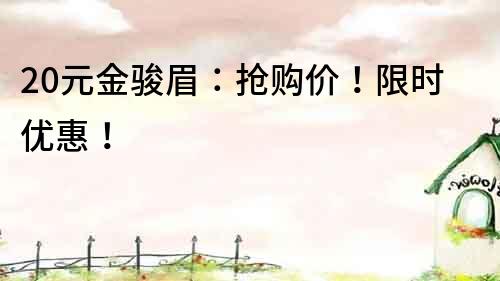 20元金駿眉：搶購價！限時優(yōu)惠！