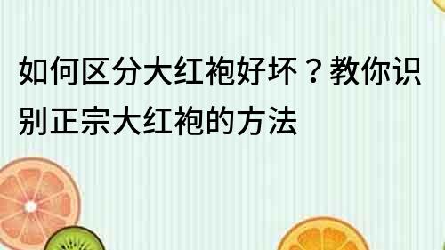 如何區(qū)分大紅袍好壞？教你識別正宗大紅袍的方法