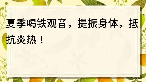 夏季喝鐵觀音，提振身體，抵抗炎熱！