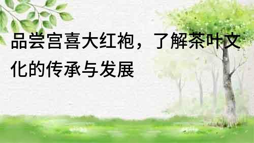 品嘗宮喜大紅袍，了解茶葉文化的傳承與發展