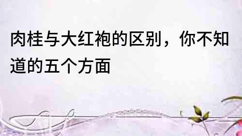 肉桂與大紅袍的區別，你不知道的五個方面