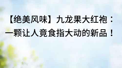 【絕美風味】九龍果大紅袍：一顆讓人竟食指大動的新品！