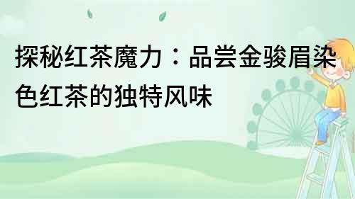 探秘紅茶魔力：品嘗金駿眉染色紅茶的獨特風味