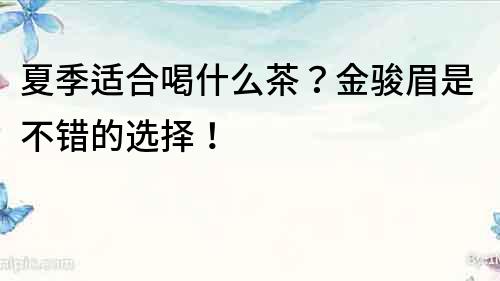 夏季適合喝什么茶？金駿眉是不錯(cuò)的選擇！