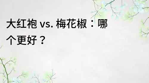 大紅袍 vs. 梅花椒：哪個更好？