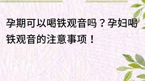 孕期可以喝鐵觀音嗎？孕婦喝鐵觀音的注意事項(xiàng)！