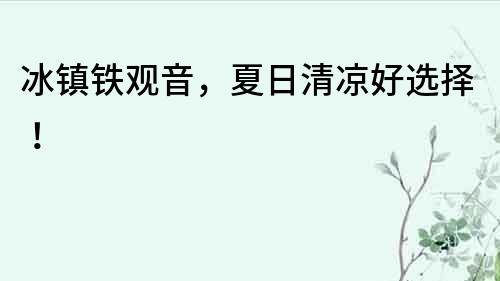 冰鎮鐵觀音，夏日清涼好選擇！